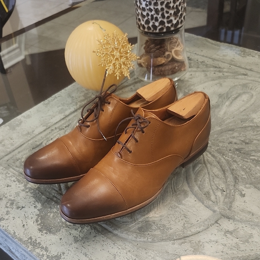 Wolf & Shepherd Oxfords Dress Shoes Men's Size 9 Brown Leather Cap Toe